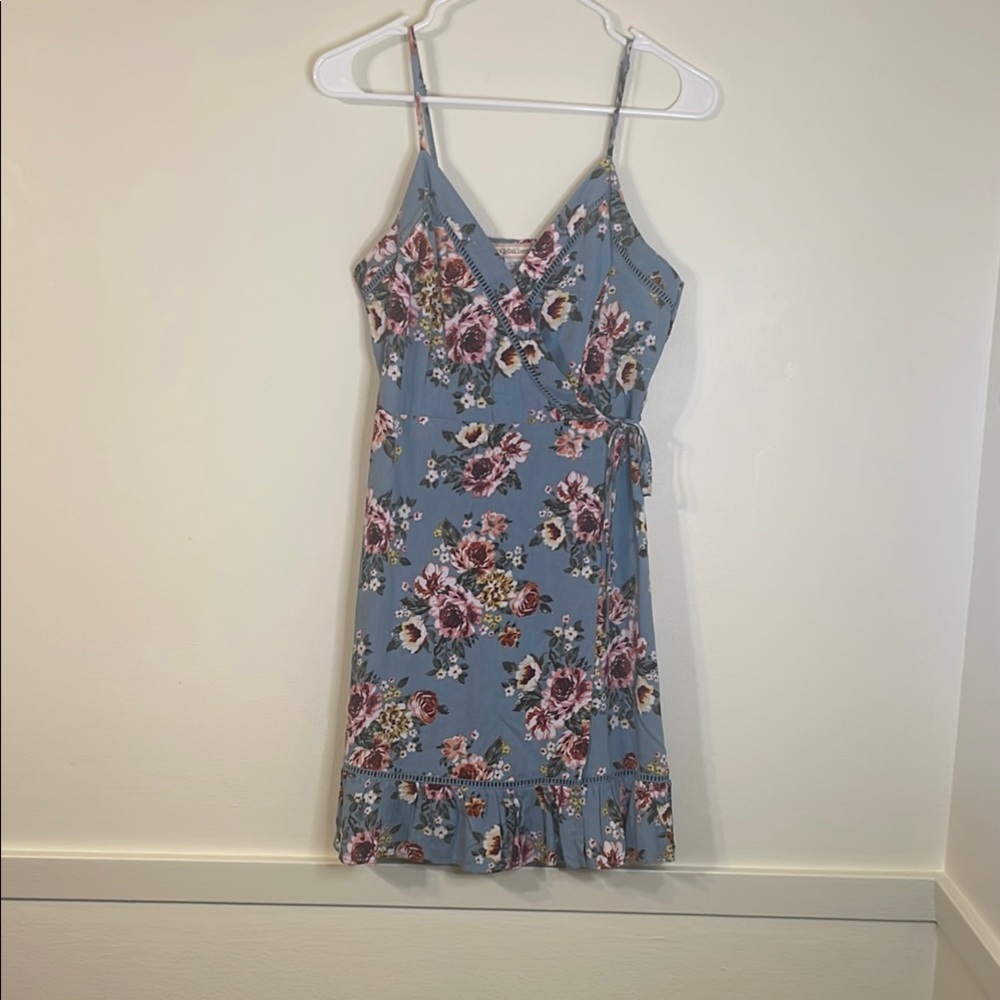 BOG Collective Floral Blue Midi Dress